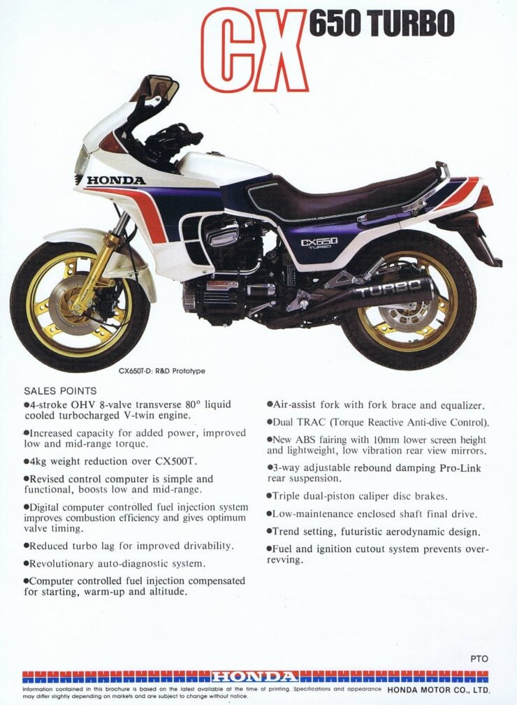 Honda CX650 Turbo Brochure