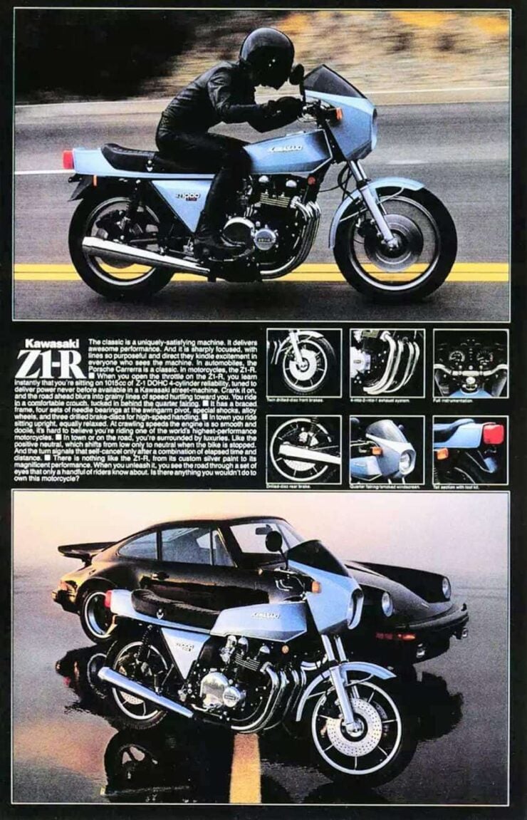 Kawasaki Z1R TC Turbocharged Motorcycle Vintage Ad