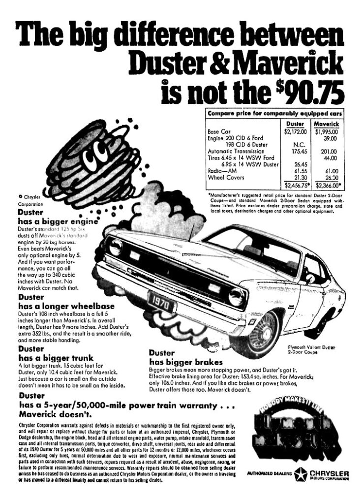 Plymouth Duster Vintage Ad