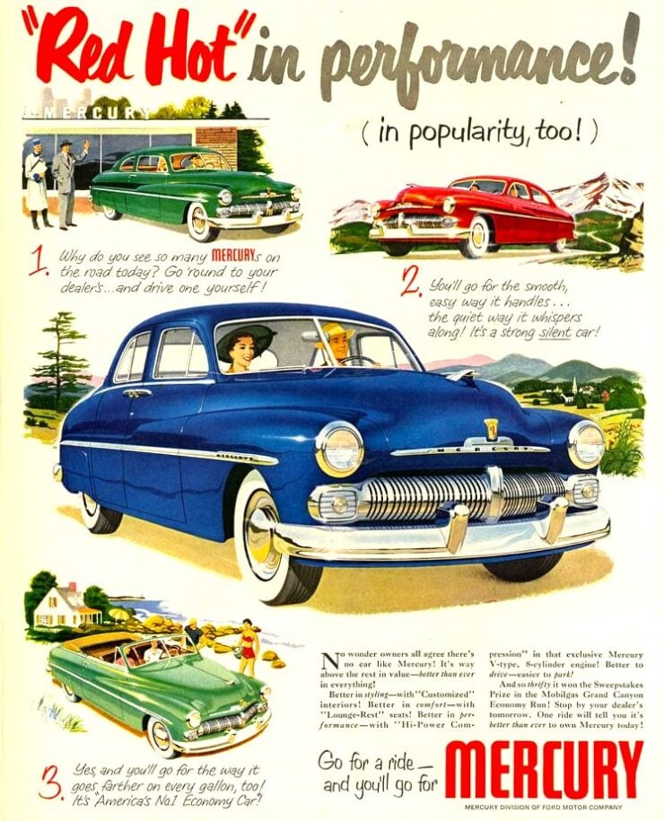 1950 Mercury V8 Vintage Ad