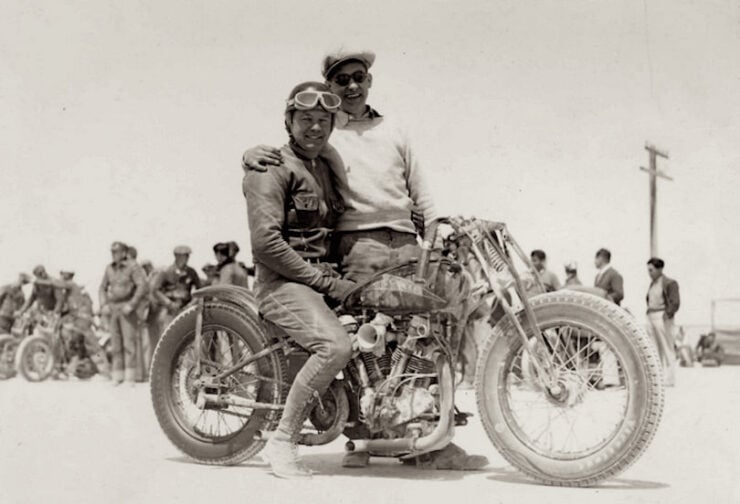 Sam Parriot with Al Crocker at Muroc Dry Lake