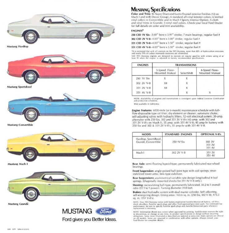 1972 Ford Mustang Brochure