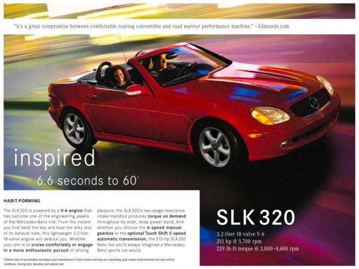 Mercedes-Benz SLK320 Brochure Vintage Ad