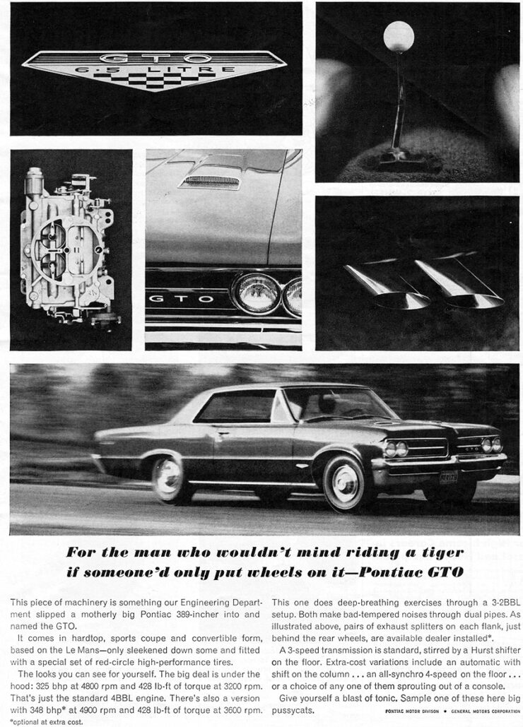 1964 Pontiac GTO Vintage Ad 2