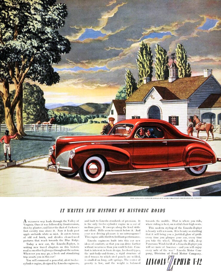 Lincoln Zephyr V12 Vintage Ad