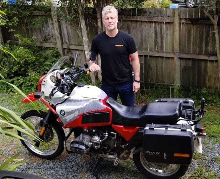 Ben Branch with his BMW R100GS Paris Dakar