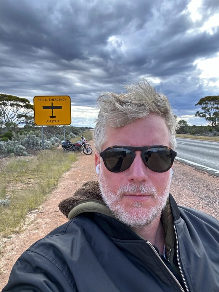 Ben crossing the Nullarbor Plain in Australia