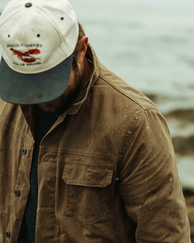 Flint and Tinder Flannel-Lined Waxed Trucker Jacket 10