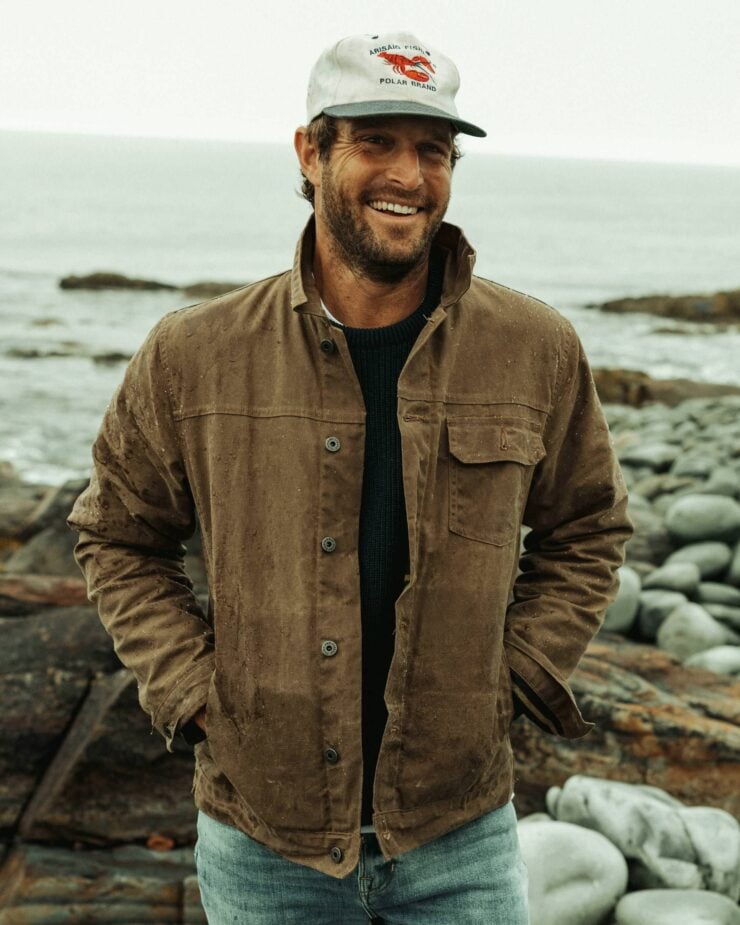 Flint and Tinder Flannel-Lined Waxed Trucker Jacket 8