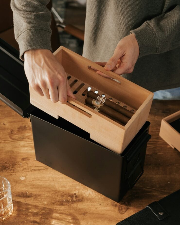 Case Elegance M2A1 50. Cal Ammo Can Humidor 6