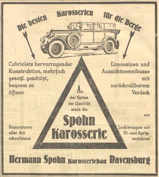 Hermann Spohn Karosseriebau Vintage Ad