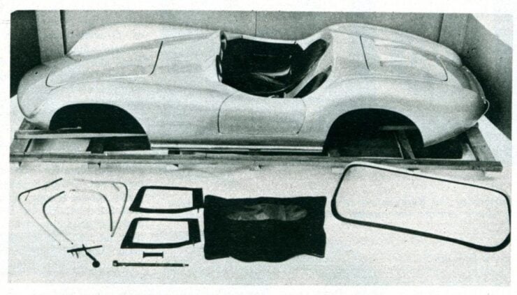 Looking like a king-sized Revell model car kit, the Devin D emerges from its huge shipping case as a finished unit, with integral frame, hand-rubbed lacquer shell, upholstered bucket seats and cockpit.