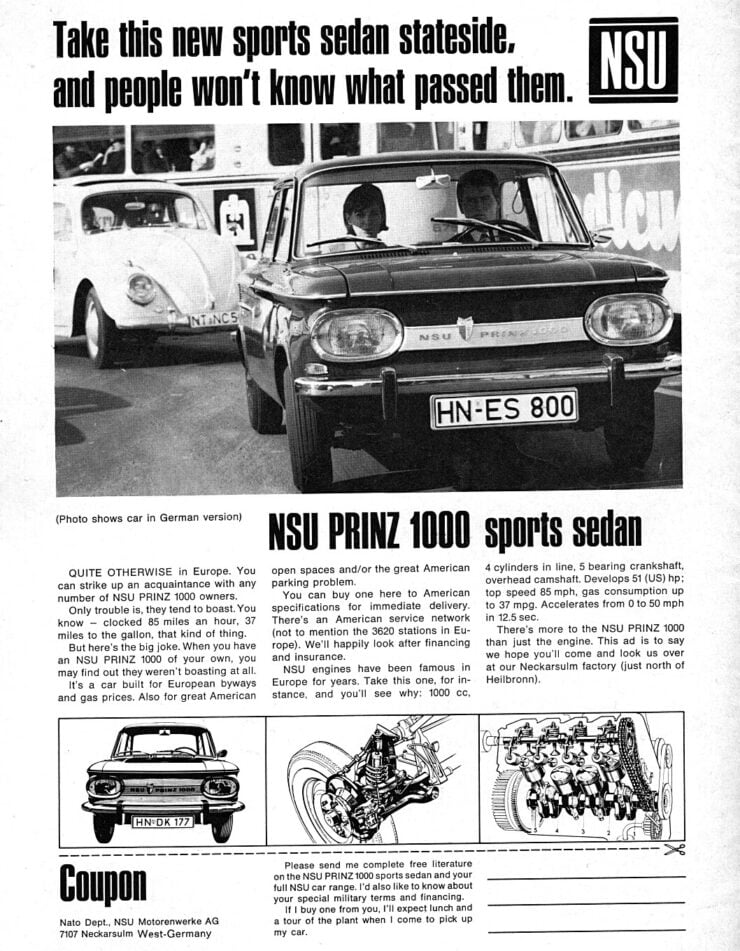 NSU Prinz 1000 Vintage Ad 2