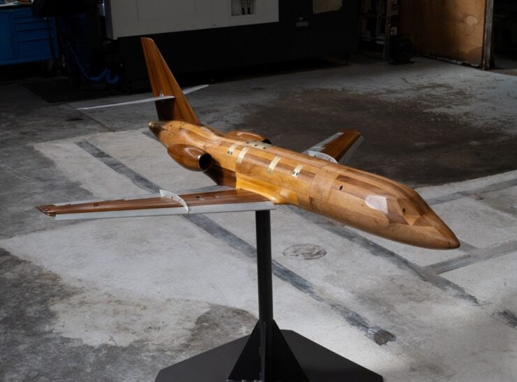 Scale wind tunnel model of the Dassault Falcon private jet 1