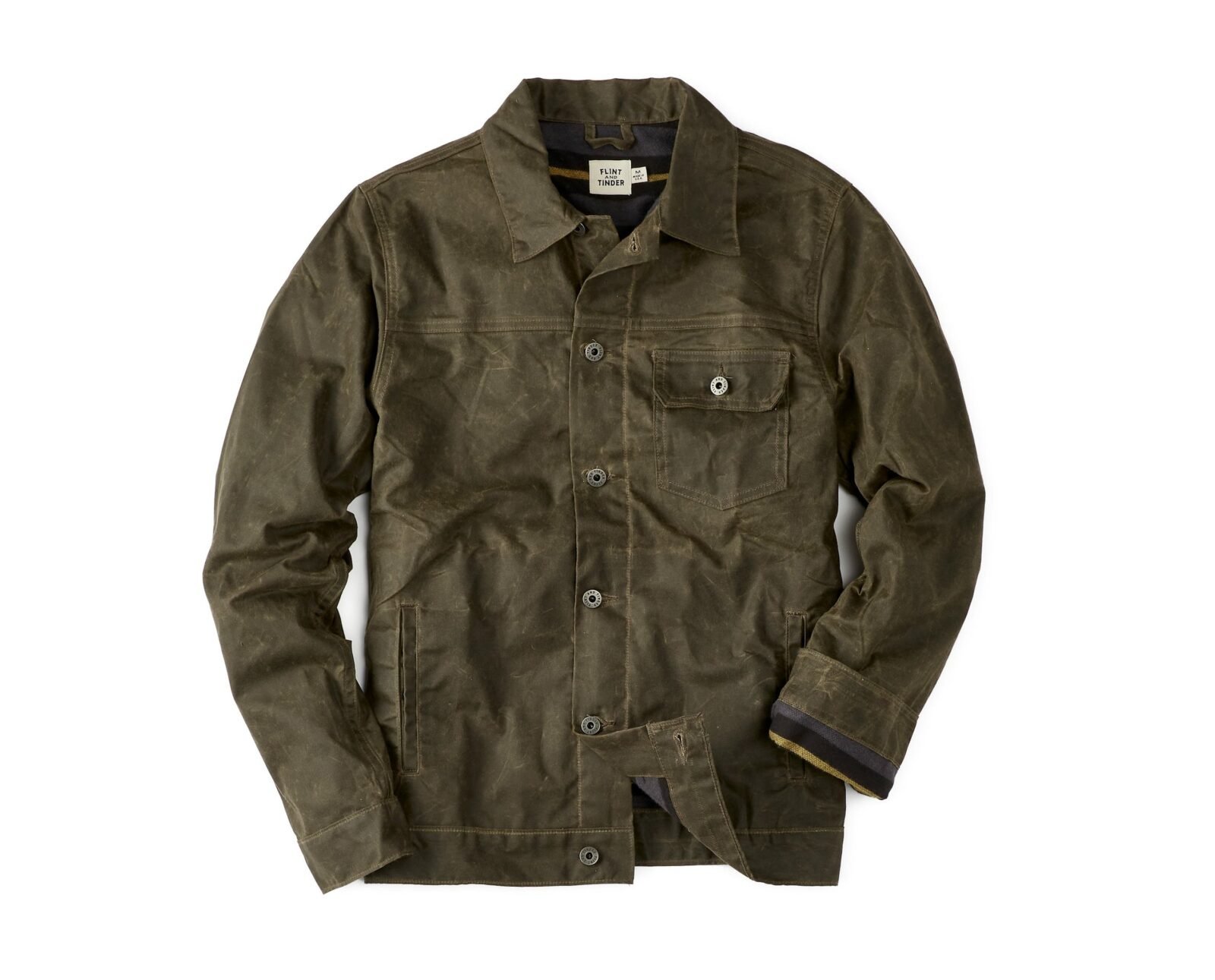 Flint and Tinder Flannel-Lined Waxed Trucker Jacket