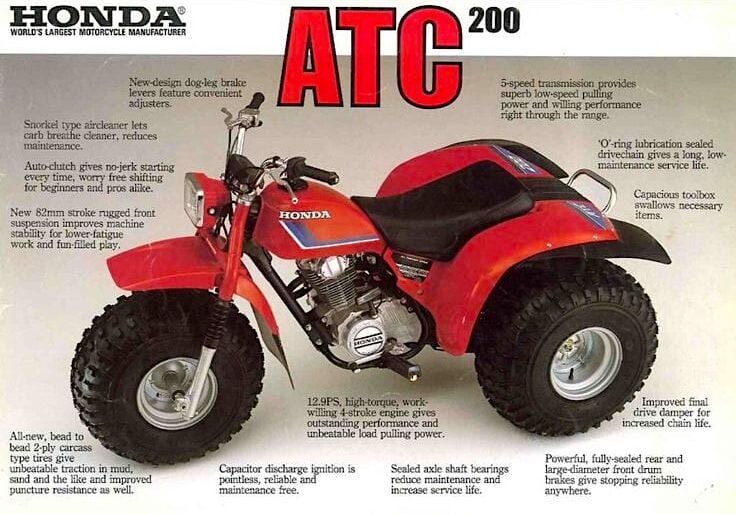 Honda ATC 200 Three-Wheeler Specifications