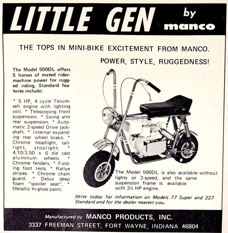 Manco Little Gen Mini Bike Ad