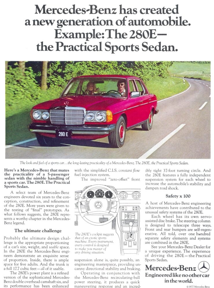 Mercedes-Benz W123 Vintage Ad