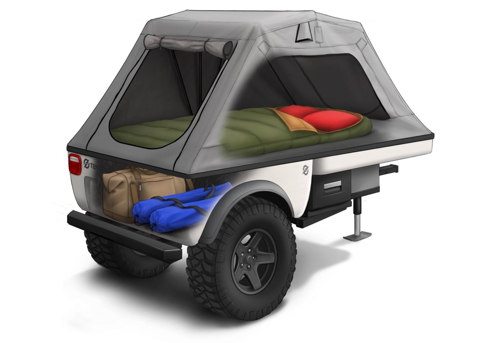 Tentrax Ascend Cutaway Illustration Camping Trailer