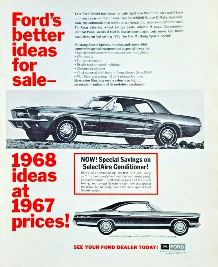 1968 Ford Mustang Vintage Ad