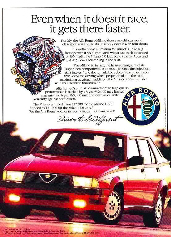 Alfa Romeo 75 Vintage Advertisement