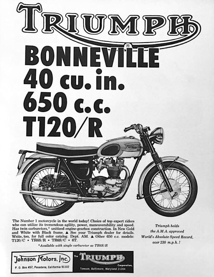 Triumph Bonneville T120R Vintage Ad