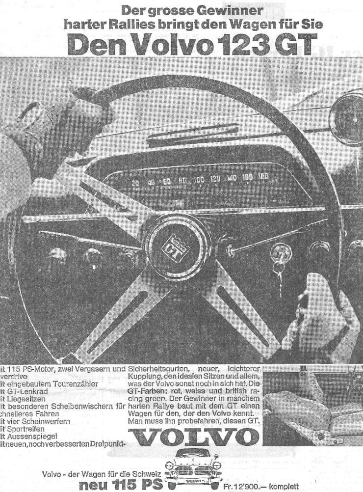 Volvo 123GT Vintage Ad