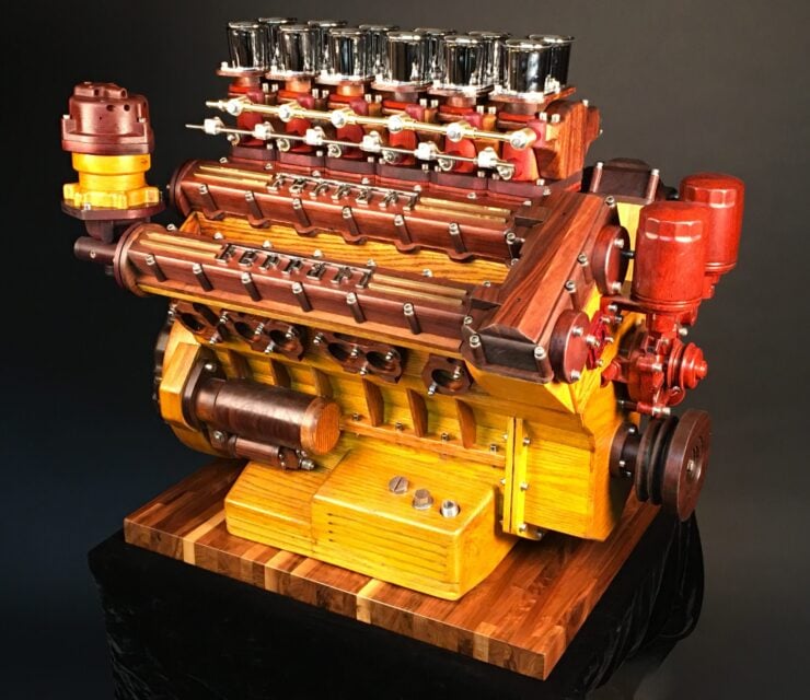 Ferrari Colombo V12 Engine Wooden Scale Model 11