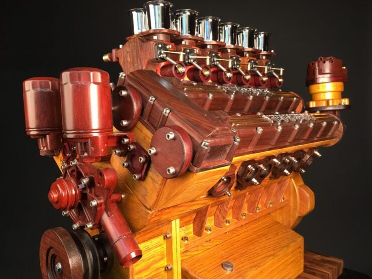 Ferrari Colombo V12 Engine Wooden Scale Model 3