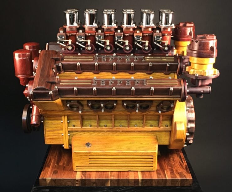Ferrari Colombo V12 Engine Wooden Scale Model 6