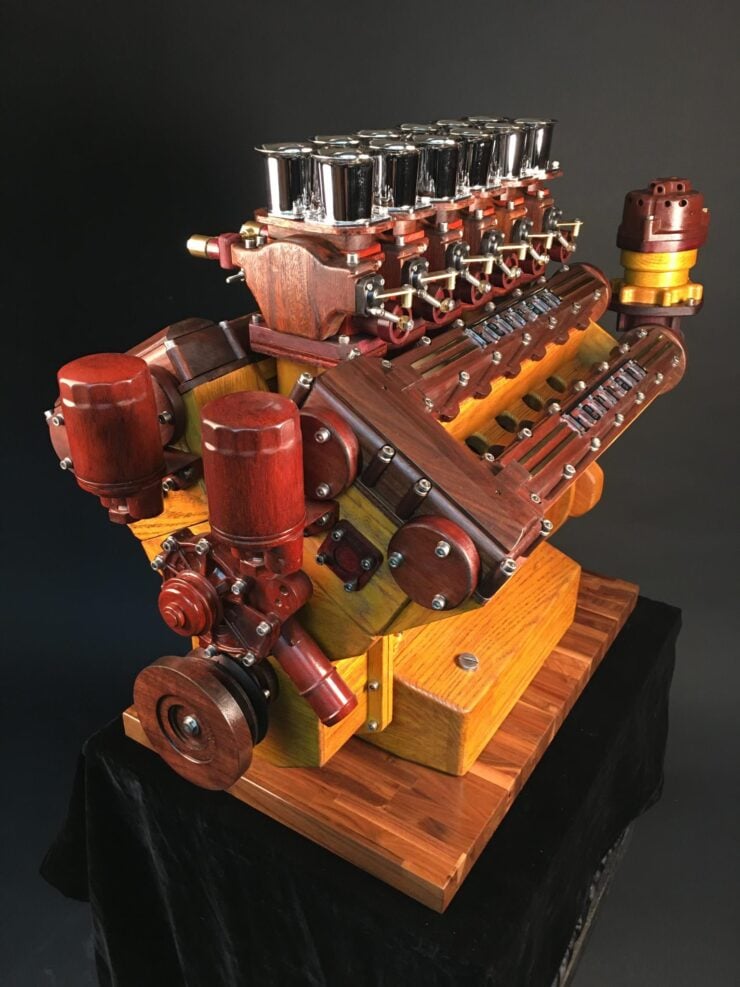 Ferrari Colombo V12 Engine Wooden Scale Model 7