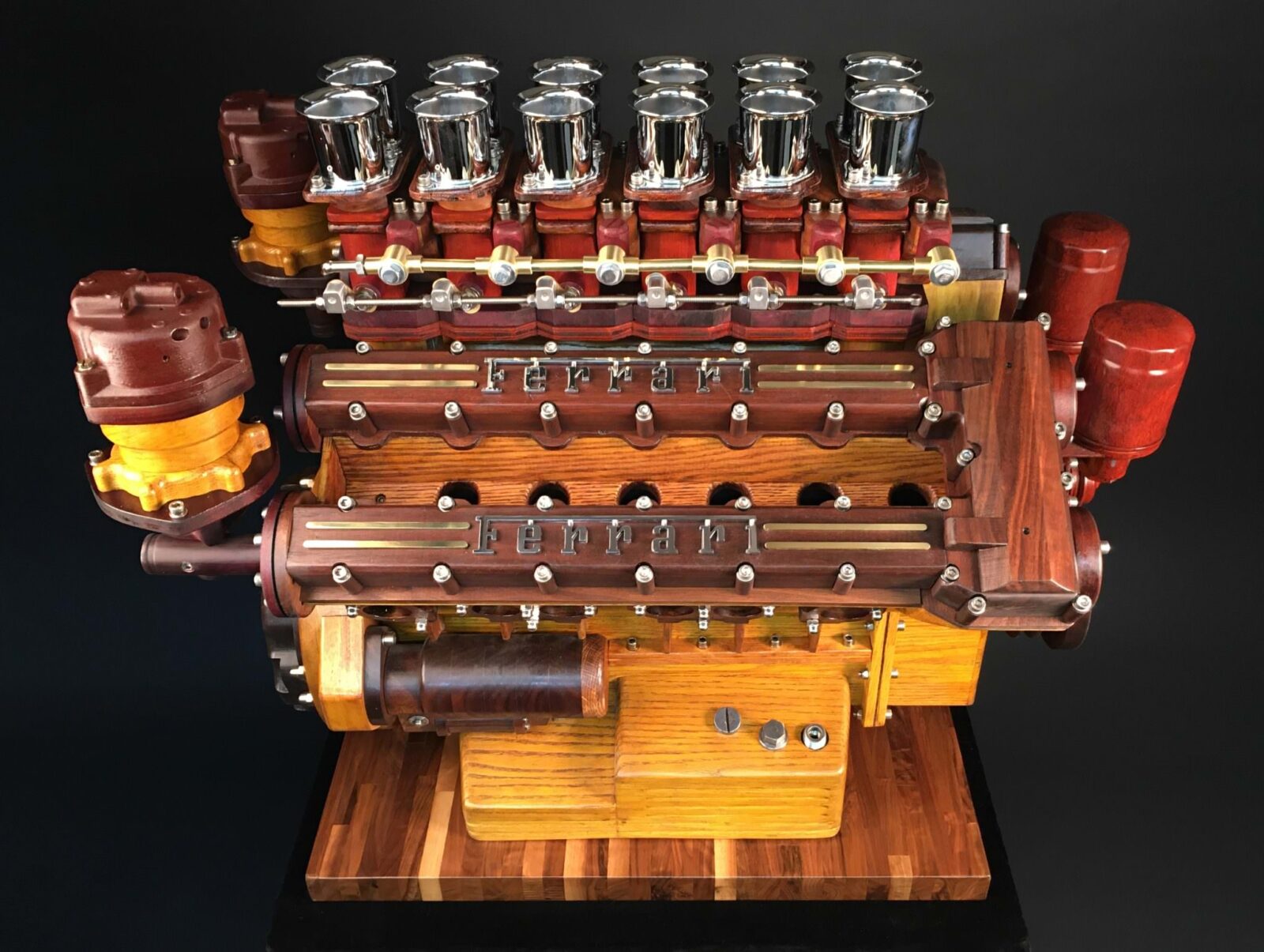 Ferrari Colombo V12 Engine Wooden Scale Model 8