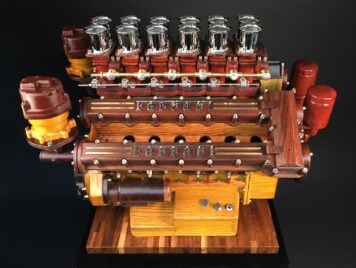 Ferrari Colombo V12 Engine Wooden Scale Model 8