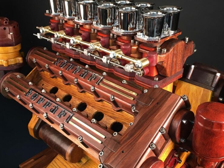 Ferrari Colombo V12 Engine Wooden Scale Model 9