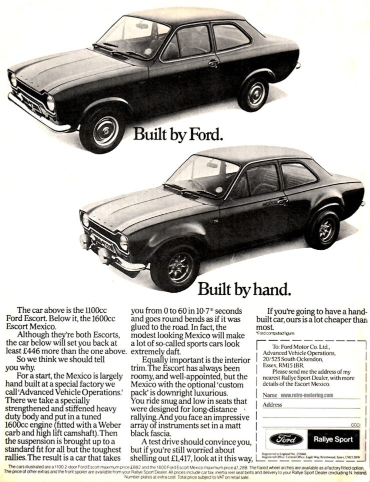 Ford Escort Mexico Vintage Ad 1