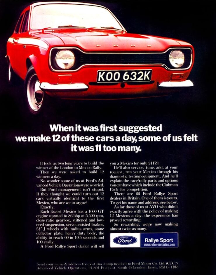 Ford Escort Mexico Vintage Ad 2
