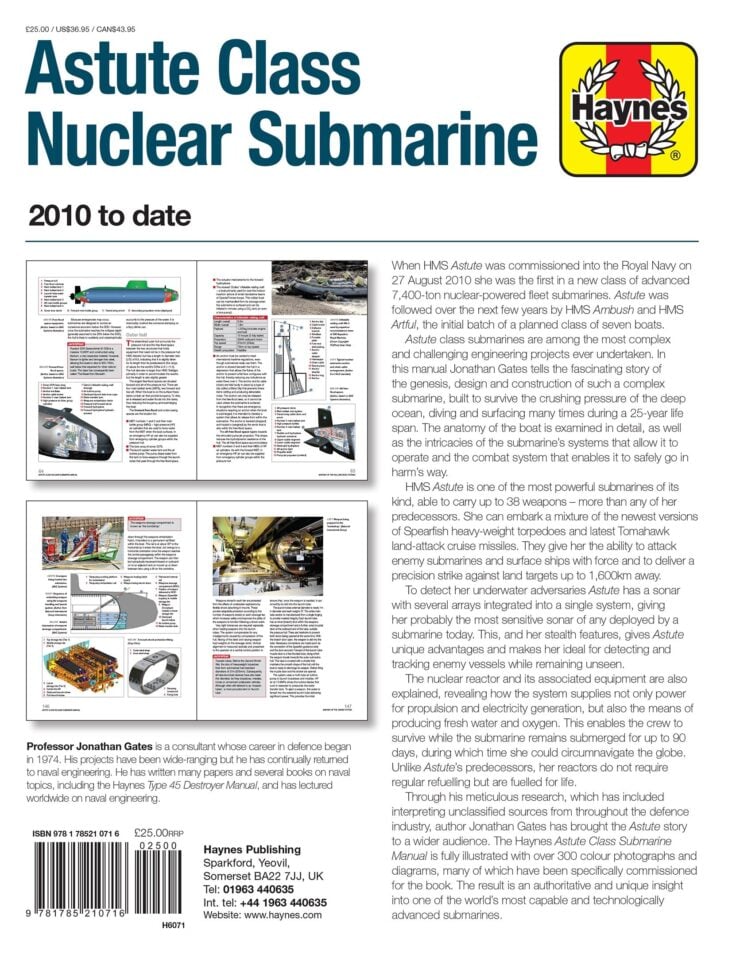 Haynes Astute Class Nuclear Submarine Owners Workshop Manual 1