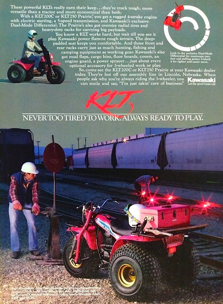 Kawasaki KLT250 Prairie Vintage Ad