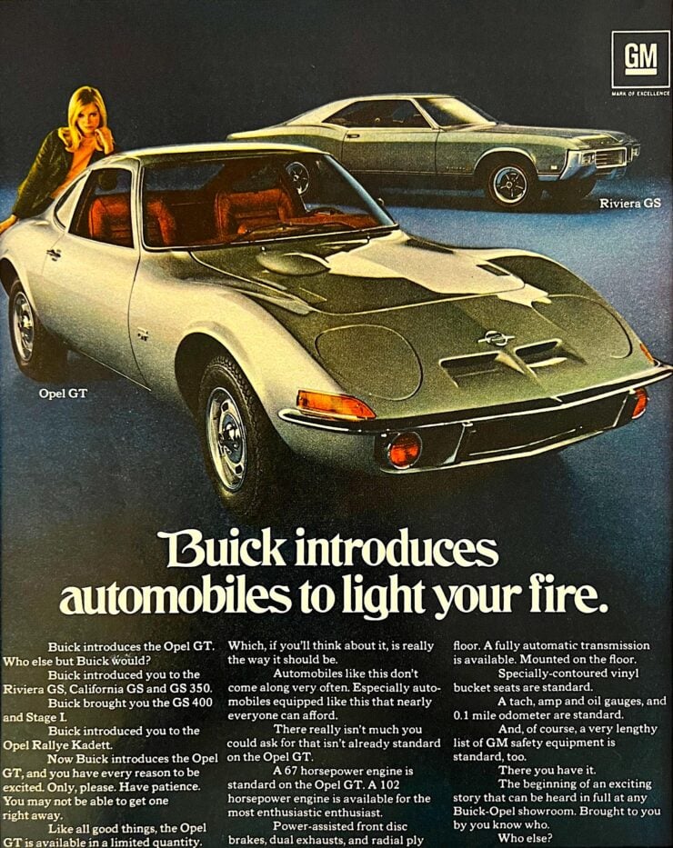 Opel GT Buick Vintage Ad