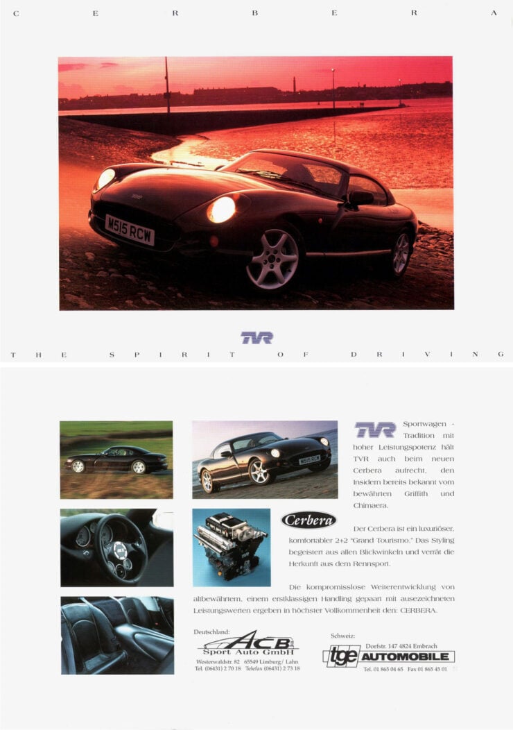 TVR Cerbera Car Brochure
