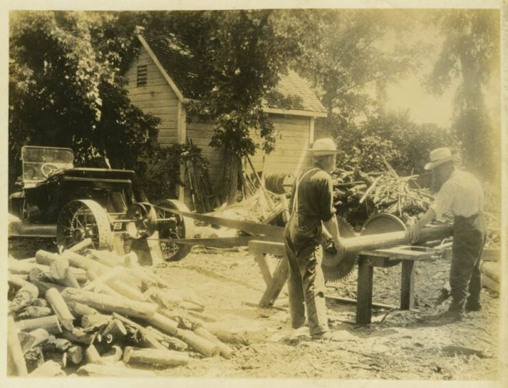 Model T Ford Working On A Farm