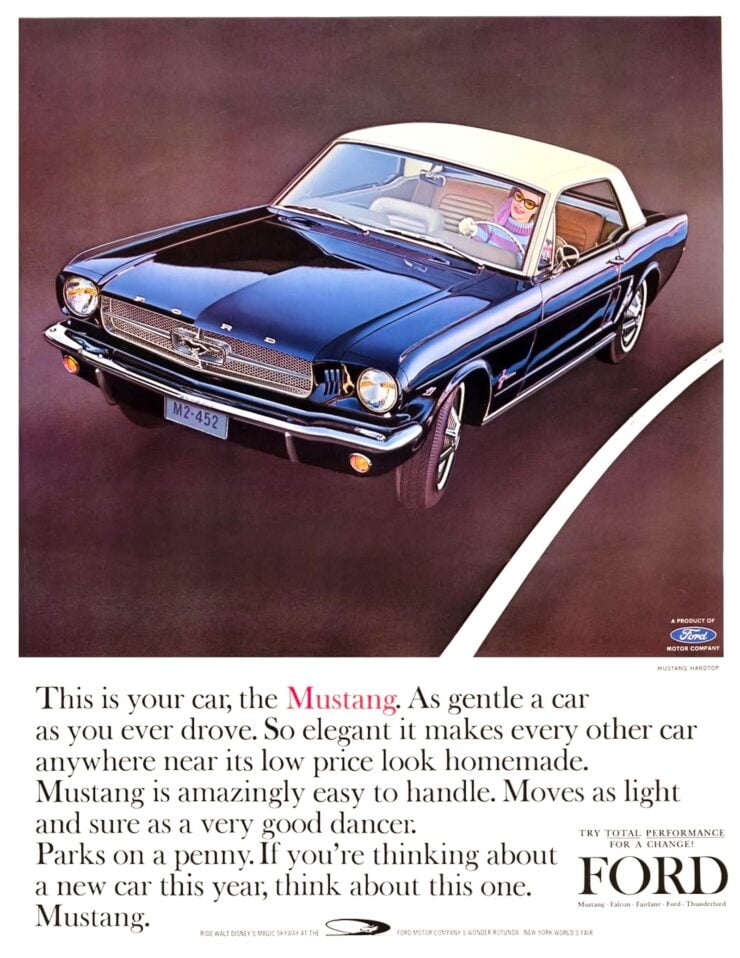 Vintage Ford Mustang Ad