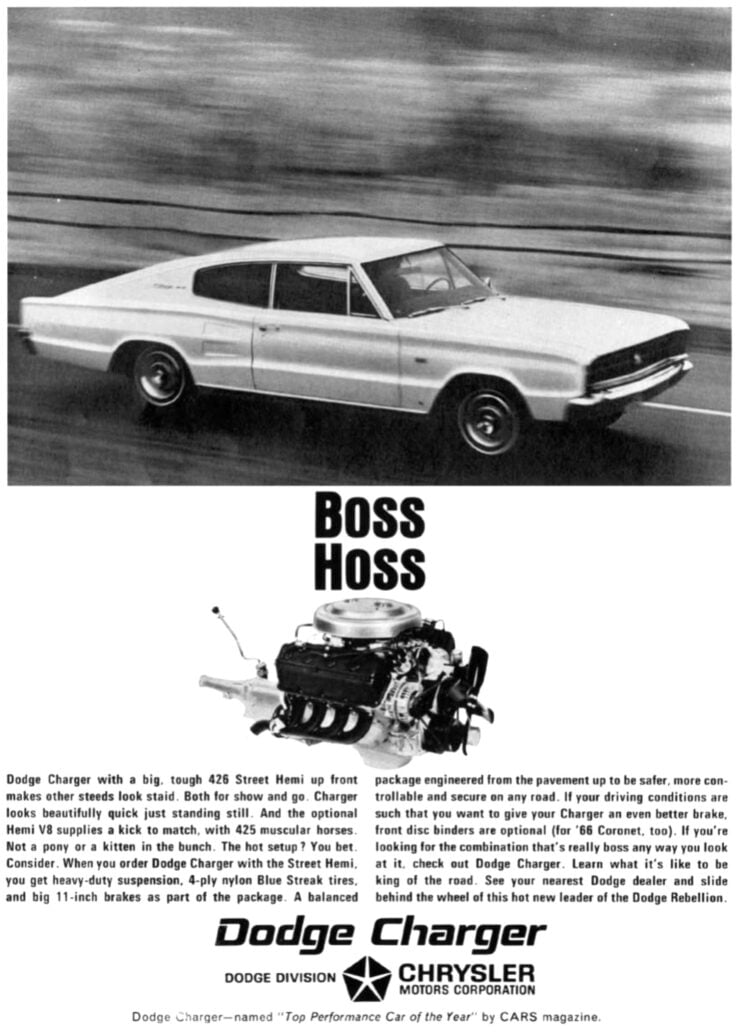 1966 Dodge Charger Vintage Ad