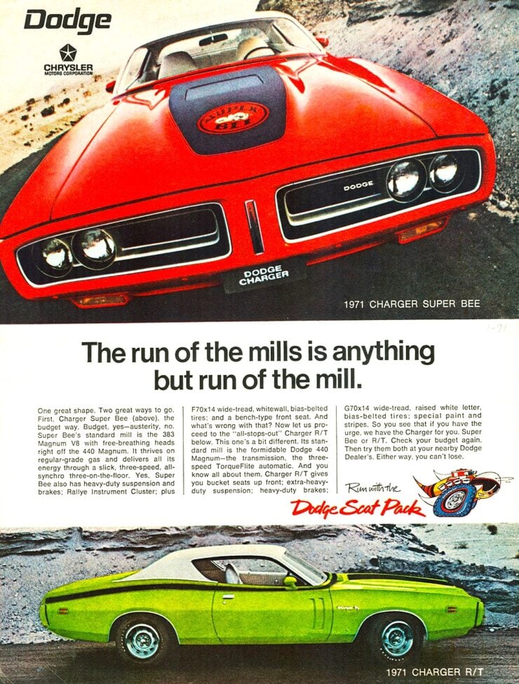 1971 Dodge Charger Vintage Ad