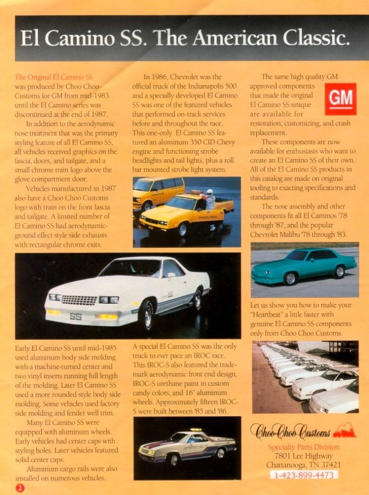 Chevrolet El Camino Choo Choo SS Brochure
