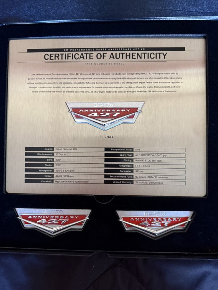 GM Performance Parts Anniversary Edition Chevrolet 427 Crate Engine 13