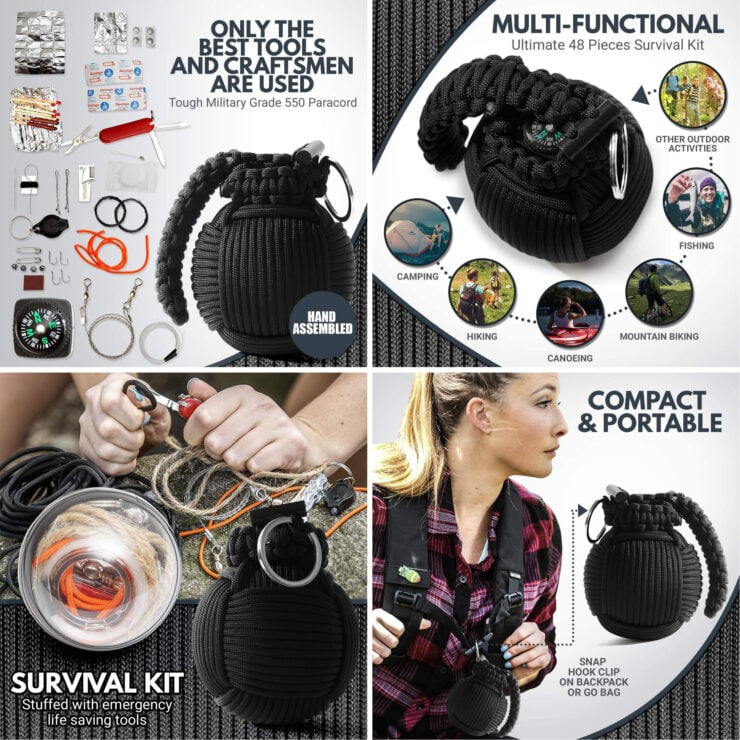 Holtzman’s Survival Kit Paracord Grenade 2