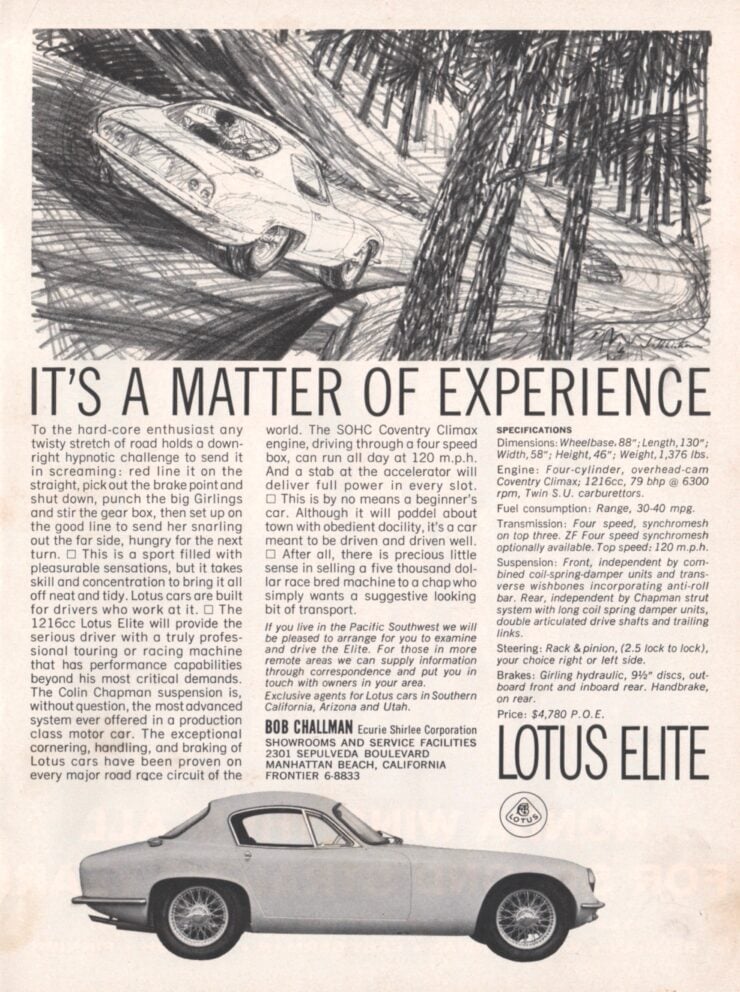 Lotus Elite Type 14 Vintage Ad 1