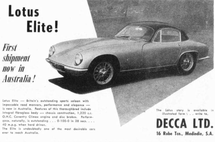 Lotus Elite Type 14 Vintage Ad