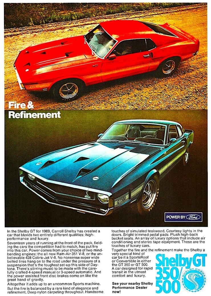 1969 Shelby Mustang Vintage Ad 1